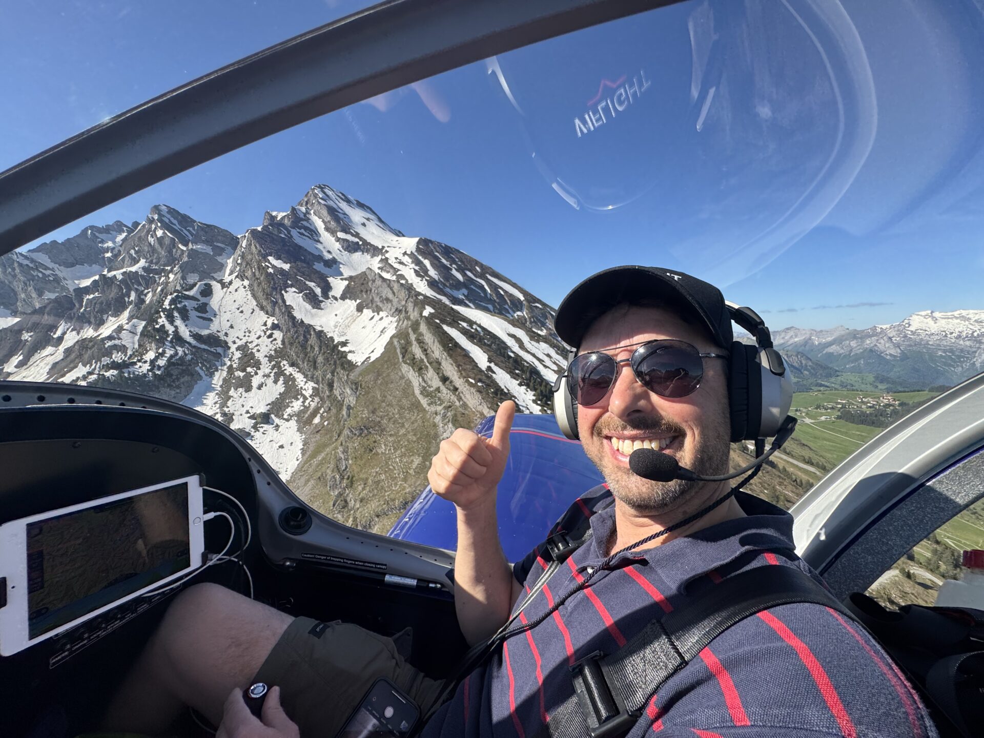 V1-Flight pilot over the Alps
